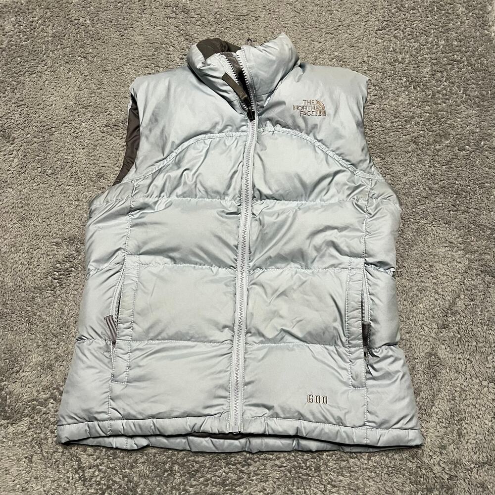 The North Face 600 Down Puffer Vest Kids Youth Medium Goose Fill Light Blue **